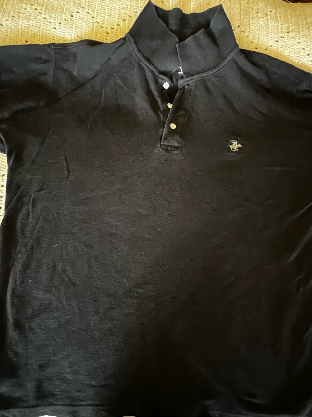 Beverly Hills Polo Club Black Men's Polo with Embroidered Logo